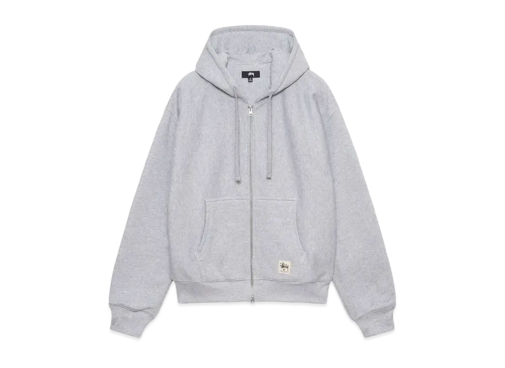 Stussy Double Face Label Zip Hoodie "Grey Heather"
