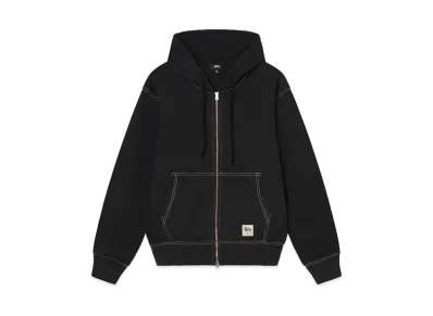 Stussy Double Face Label Zip Hoodie "Black"