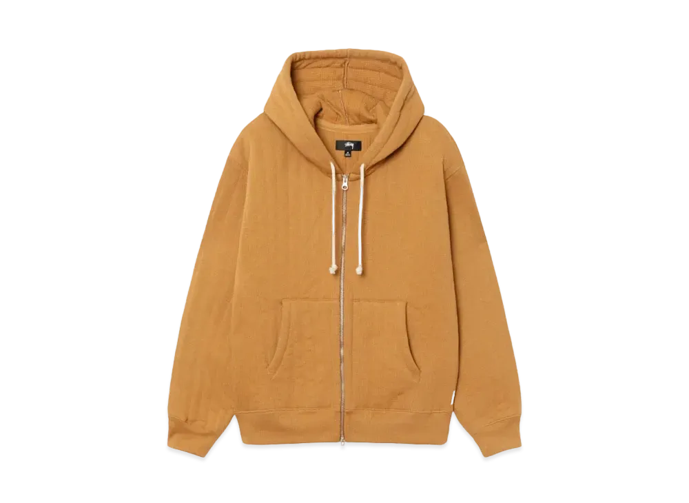 Stussy Vertical Quilted Zip Hoodie "Tan"