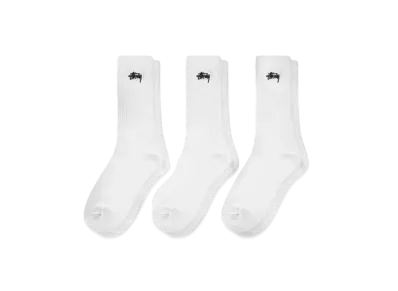 Stussy Stock Crew Sock Pack "White"