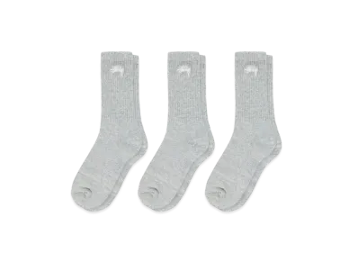 Stussy Stock Crew Sock Pack "Grey Heather"