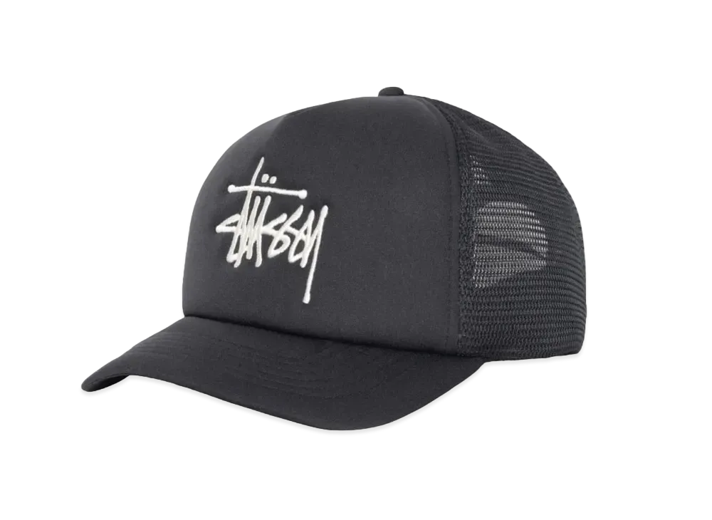 Stussy Trucker Big Basic Snapback "Black"