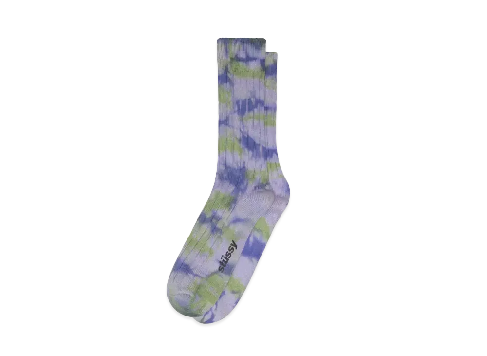 Stussy Multi Dyed Ribbed Socks "Purple/Green"