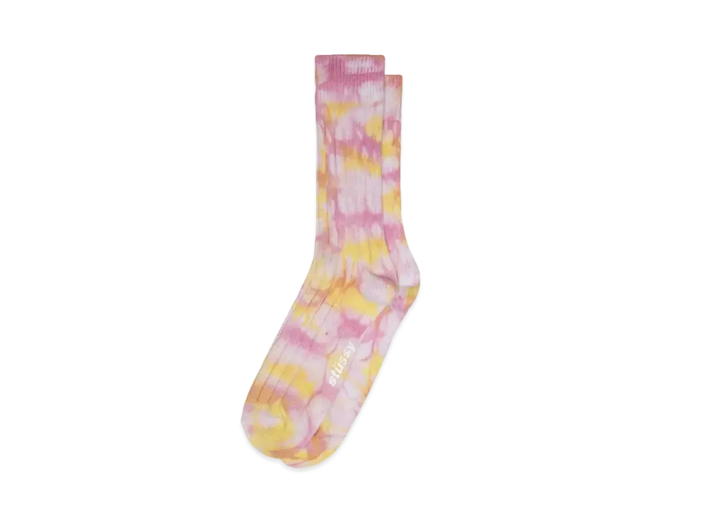 Stussy Multi Dyed Ribbed Socks "Turmeric/Pink"