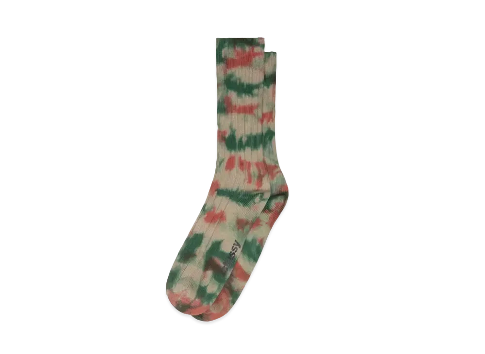 Stussy Multi Dyed Ribbed Socks "Clay/Forest"