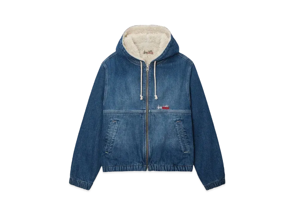 ステューシー ワーク ジャケット デニム シェルパ "ウォッシュド ブルー"
