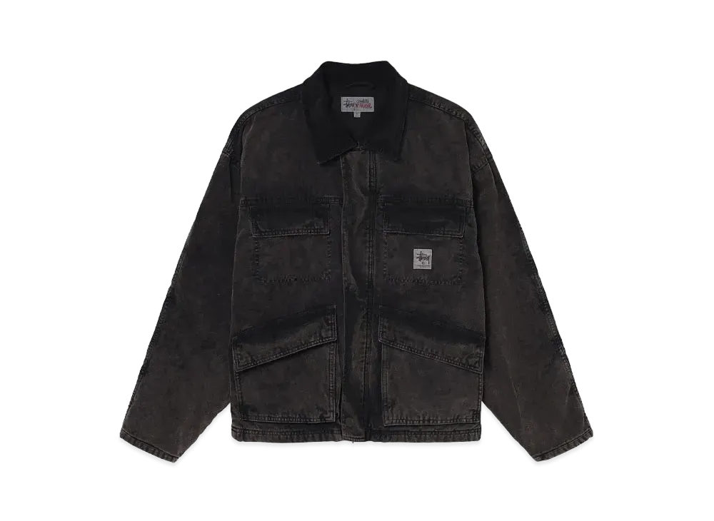 Stussy Shop Jacket Spray Dye Canvas "Black"