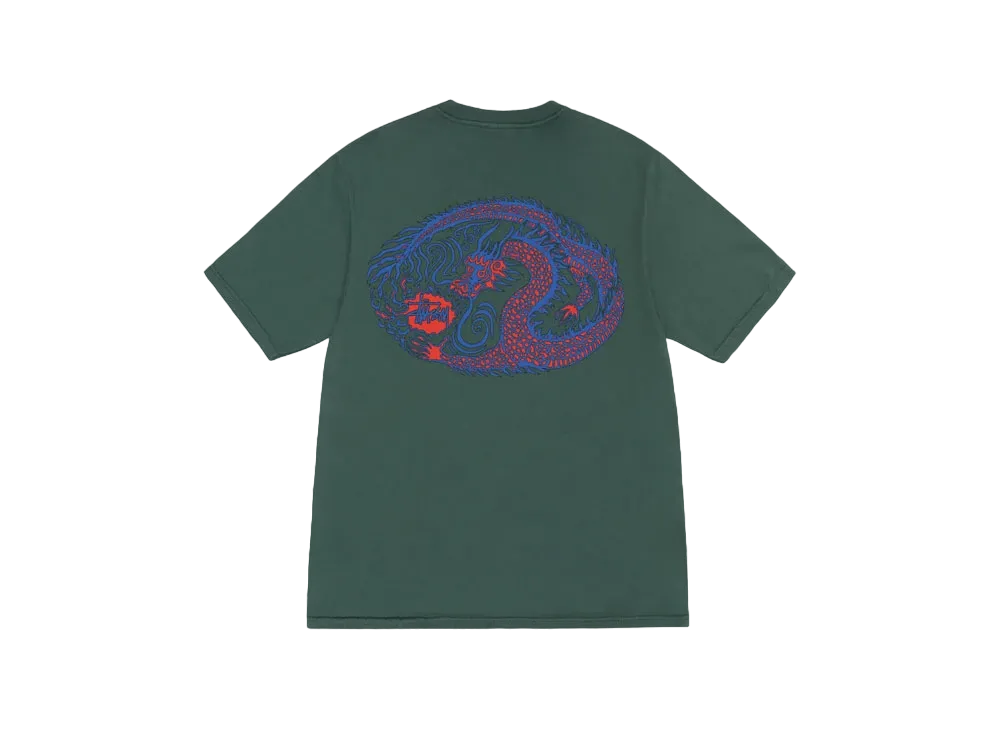 Stussy Mosaic Dragon Tee Pigment Dyed "Forest"