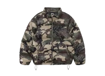 Stussy Down Puffer Wrinkled Nylon "Woodland Camo"