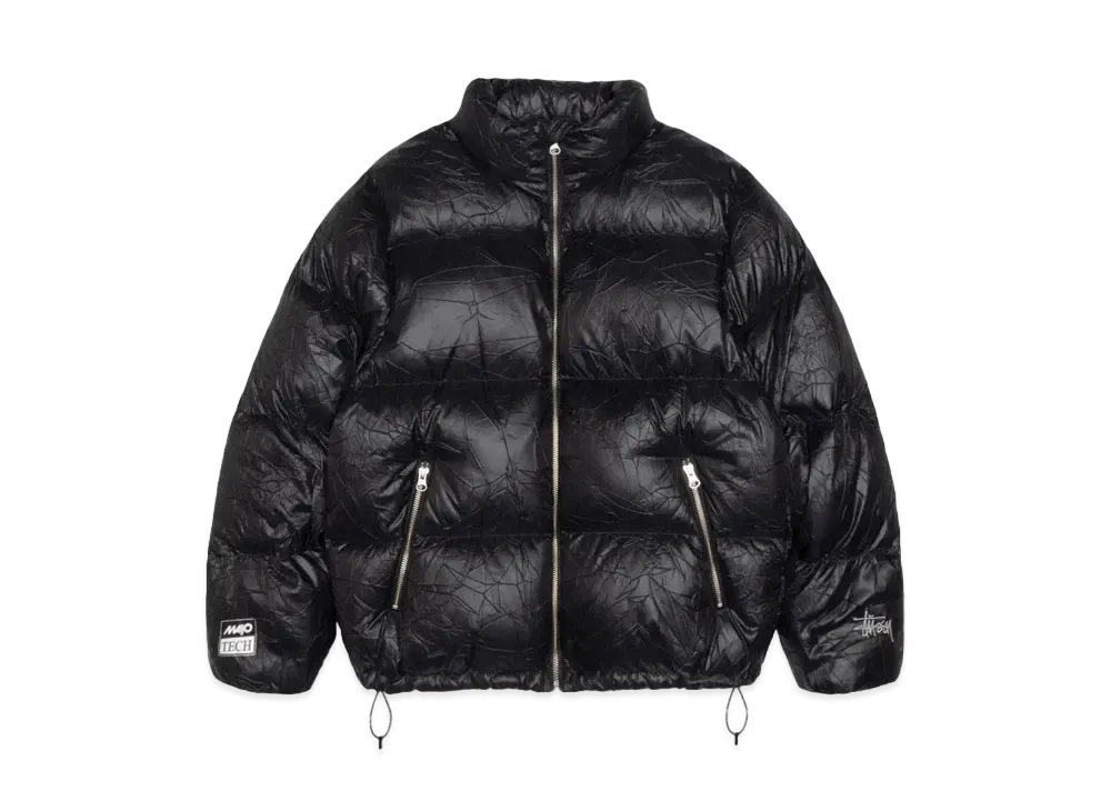Stussy Down Puffer Wrinkled Nylon "Black"