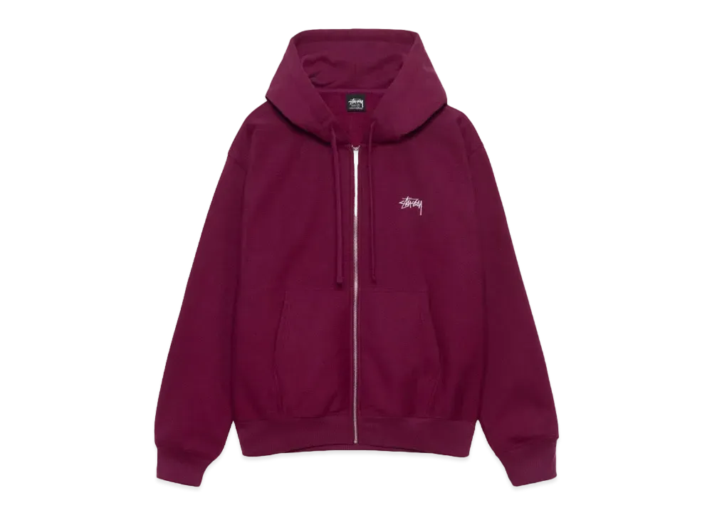 Stussy Stock Logo Zip Hoodie "Burgundy"