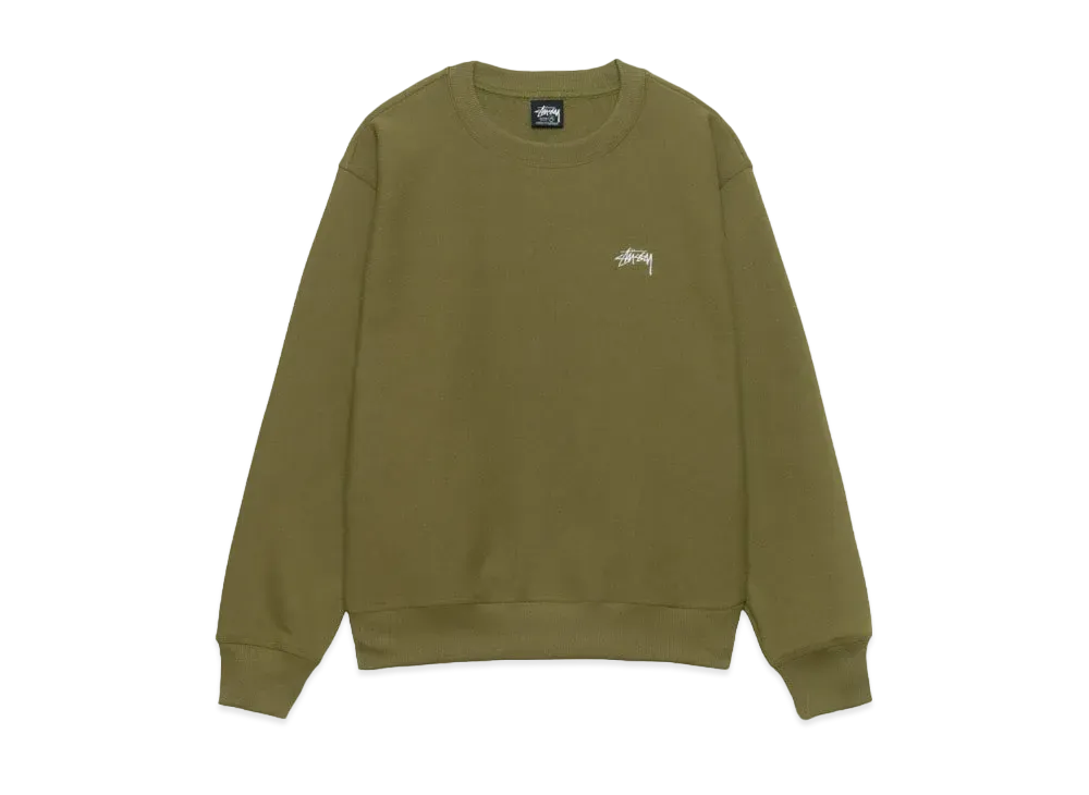 Stussy Stock Logo Crew "Olive"