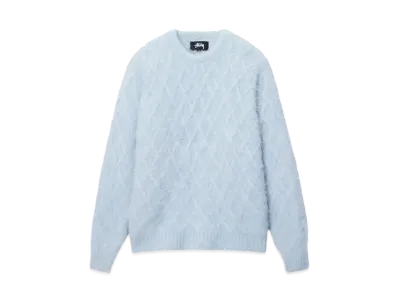 Stussy Fuzzy Lattice Crew Sweater "Ice"