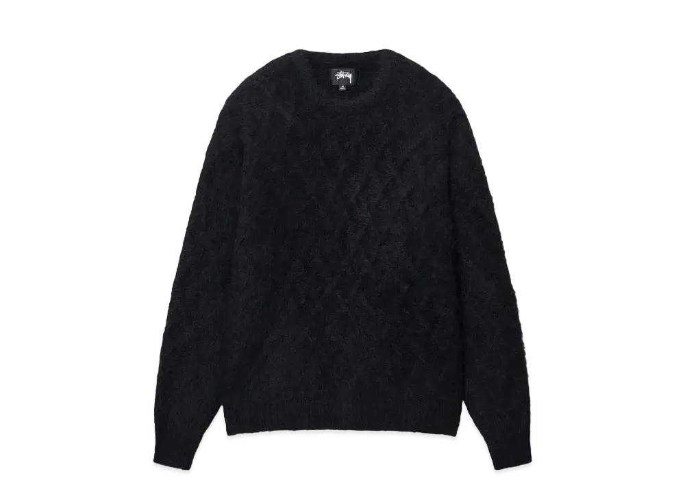 Stussy Fuzzy Lattice Crew Sweater "Black"
