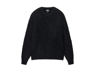 Stussy Fuzzy Lattice Crew Sweater "Black"