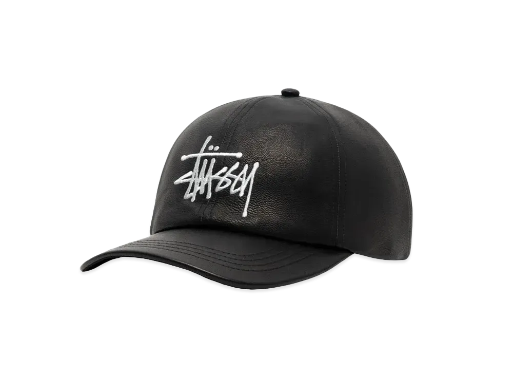 Stussy Basic Leather Strapback Cap "Black"