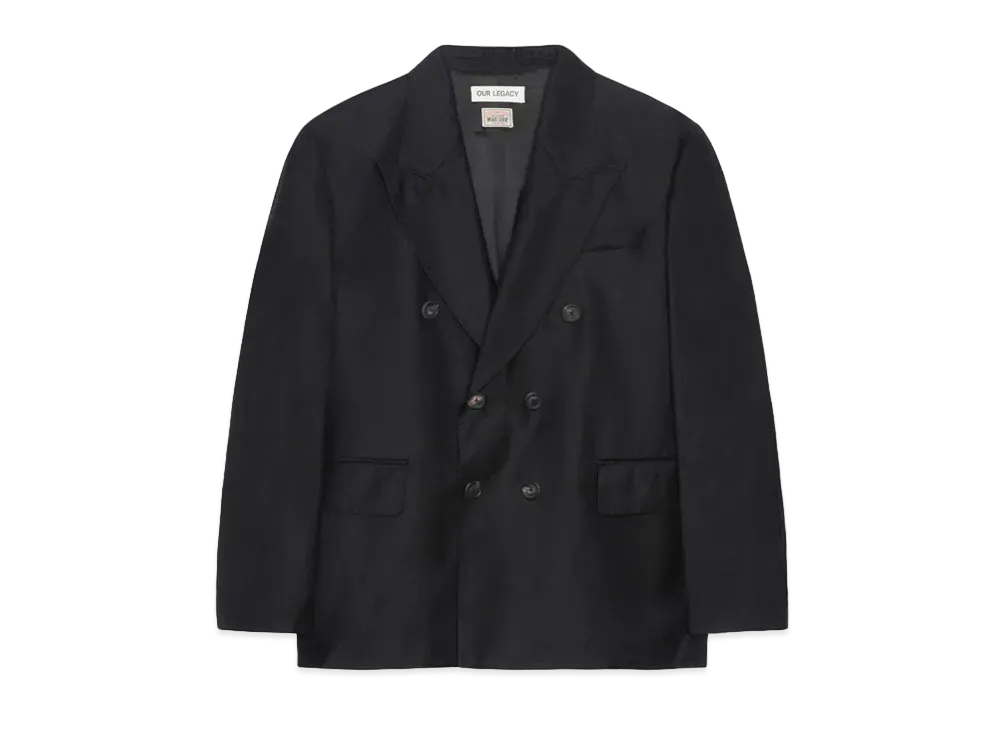 Stussy x OUR LEGACY Work Shop Unconstructed Double-Breasted Blazer "Shadow Grey"