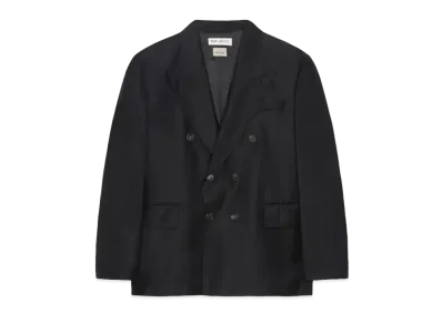 Stussy x OUR LEGACY Work Shop Unconstructed Double-Breasted Blazer "Shadow Grey"