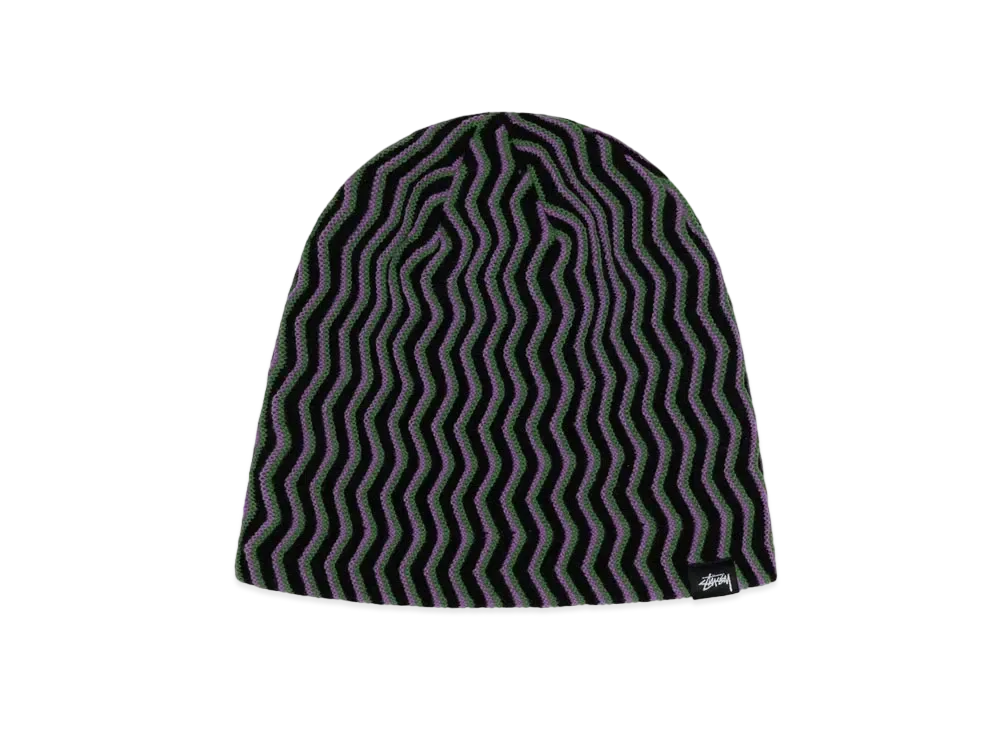 Stussy Skullcap Crinkle Stitch "Black"