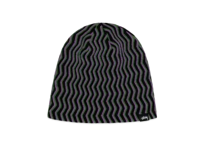Stussy Skullcap Crinkle Stitch "Black"