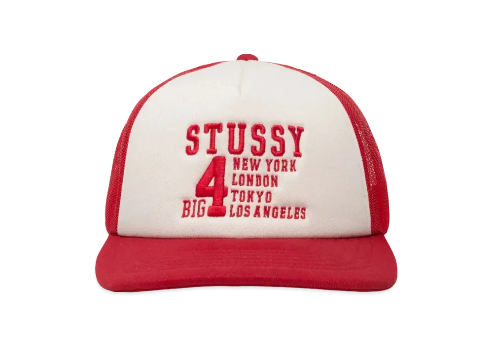 Stussy Big4 Trucker Cap "Red"