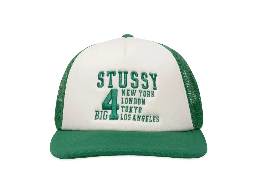 Stussy Trucker Big 4 Snapback "Green"