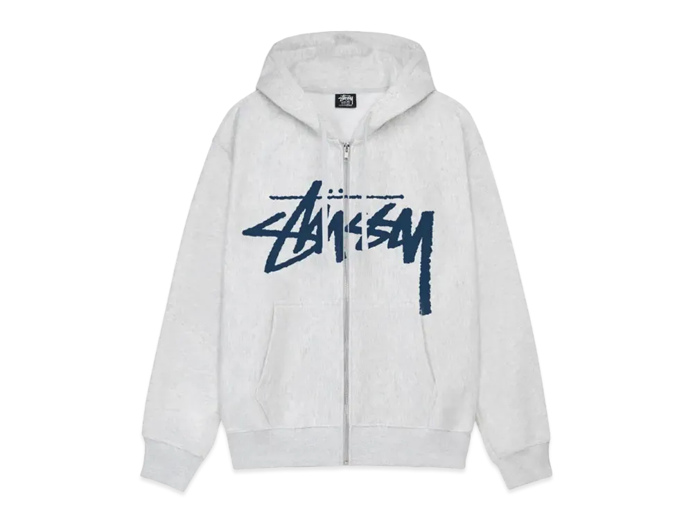 Stussy Stock Zip Hoodie "Ash Heather"