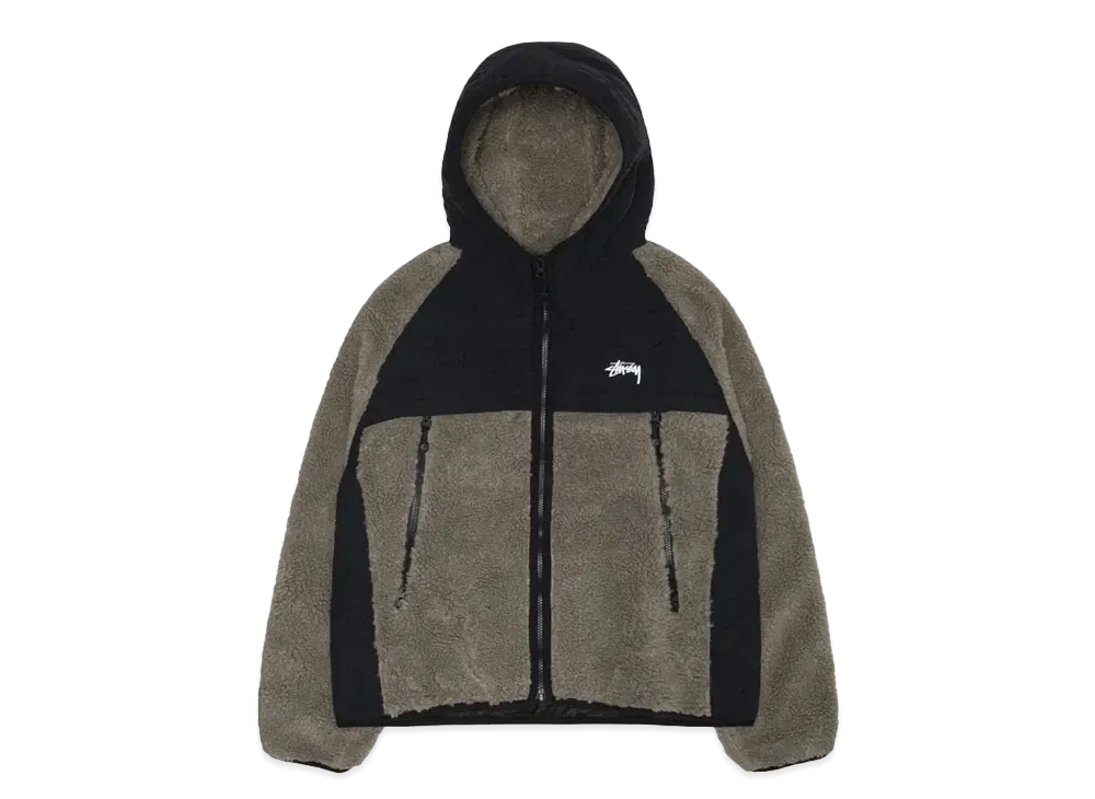 Stussy Sherpa Paneled Hooded Jacket "Stone"