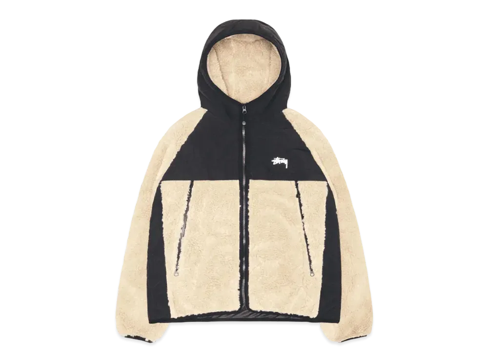 Stussy Sherpa Paneled Hooded Jacket "Beige"