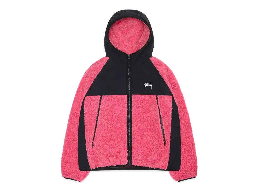 Stussy Sherpa Paneled Hooded Jacket "Pink"