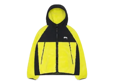Stussy Sherpa Paneled Hooded Jacket "Lime"