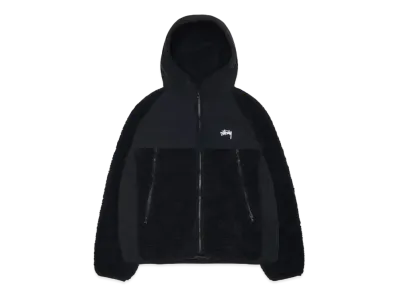 Stussy Sherpa Paneled Hooded Jacket "Black"