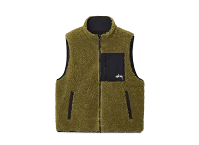 Stussy Sherpa Reversible Vest "Olive"
