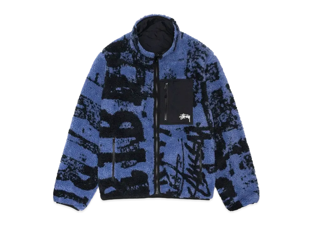 Stussy Sherpa Reversible Jacket "Blue"