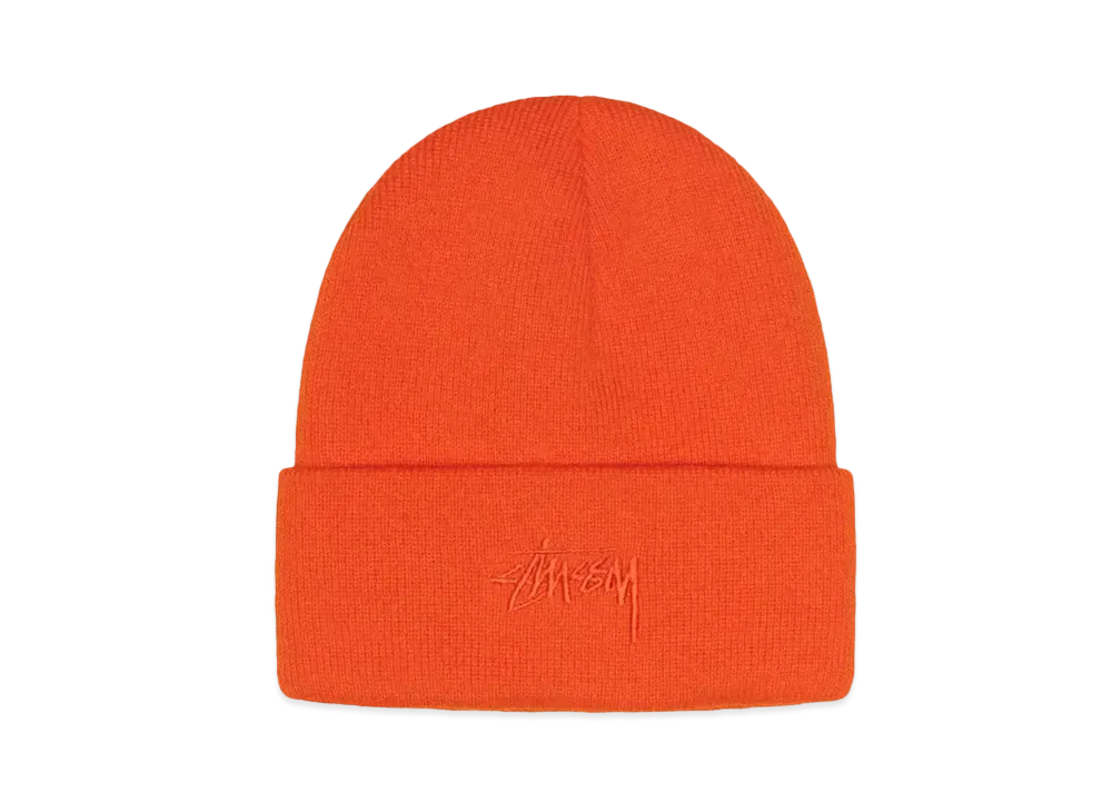 Stussy Cuff Beanie Stock "Fire Orange"