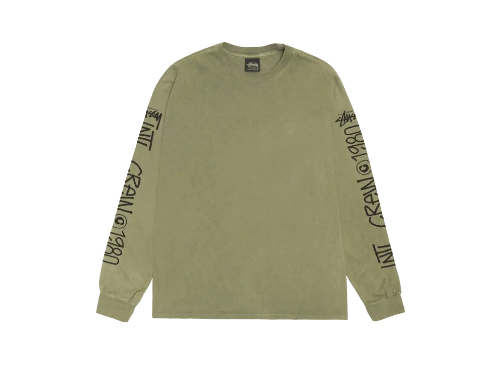 Stussy Intl Crew LS Tee Pigment Dyed "Olive"
