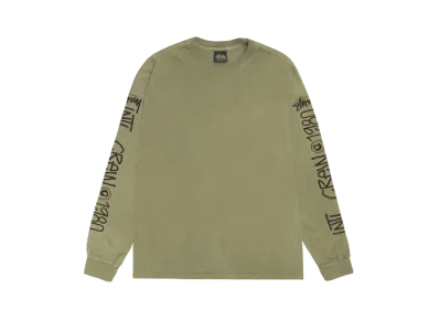 Stussy Intl Crew LS Tee Pigment Dyed "Olive"