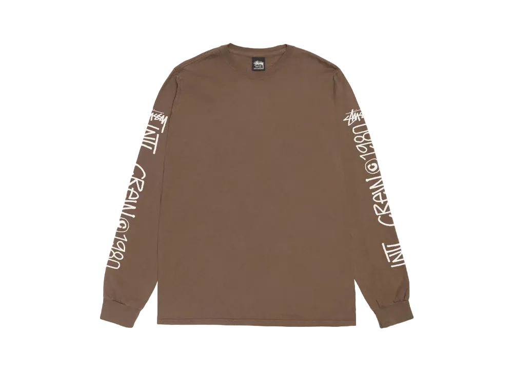 Stussy Intl Crew LS Tee Pigment Dyed "Brown"