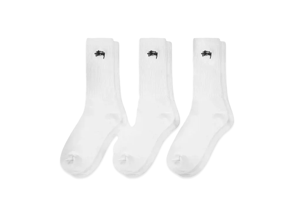 Stussy Stock Crew Socks Multipack "White"