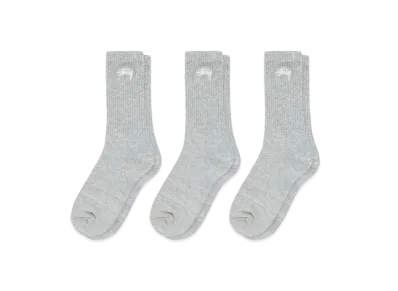Stussy Stock Crew Socks Multipack "Grey Heather"