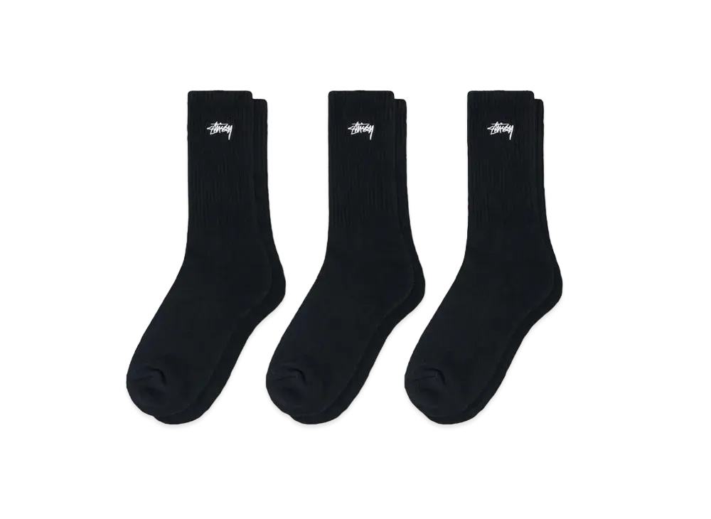 Stussy Stock Crew Socks Multipack "Black"