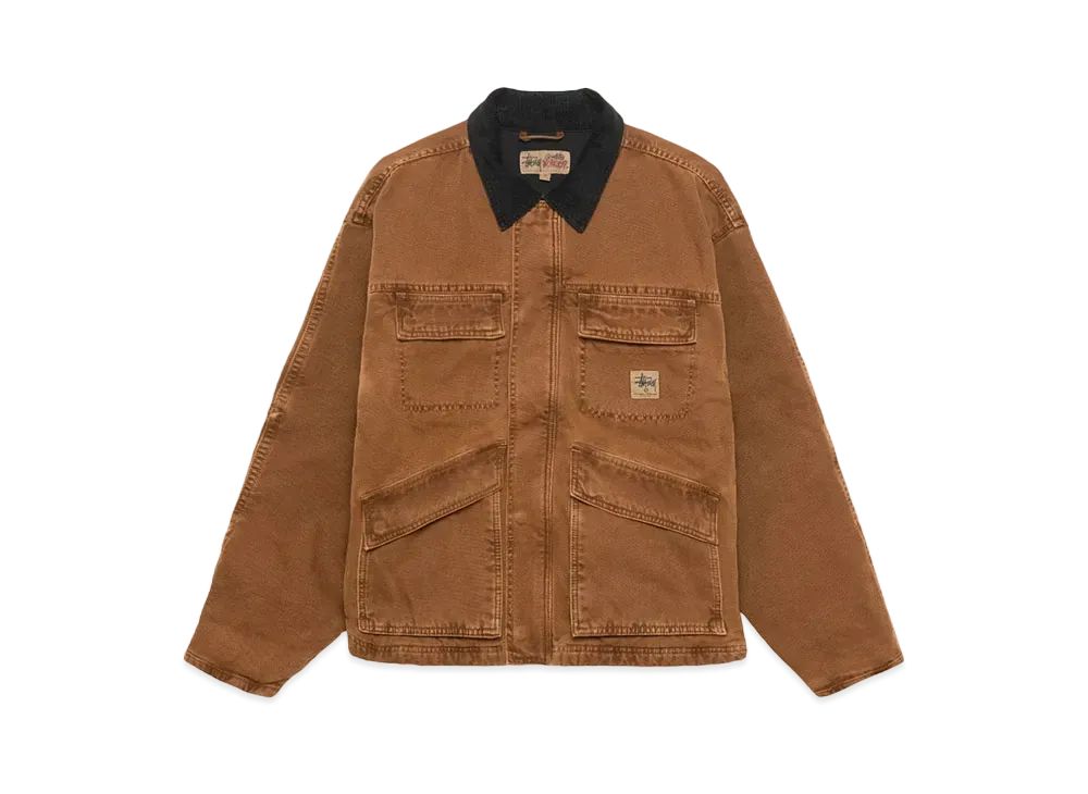 ステューシー ウォッシュド キャンバス ショップ ジャケット "ブロンズ"