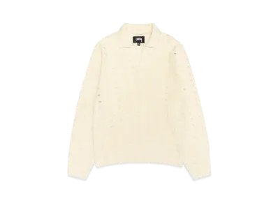 Stussy Open Knit Collared Sweater "Ivory"