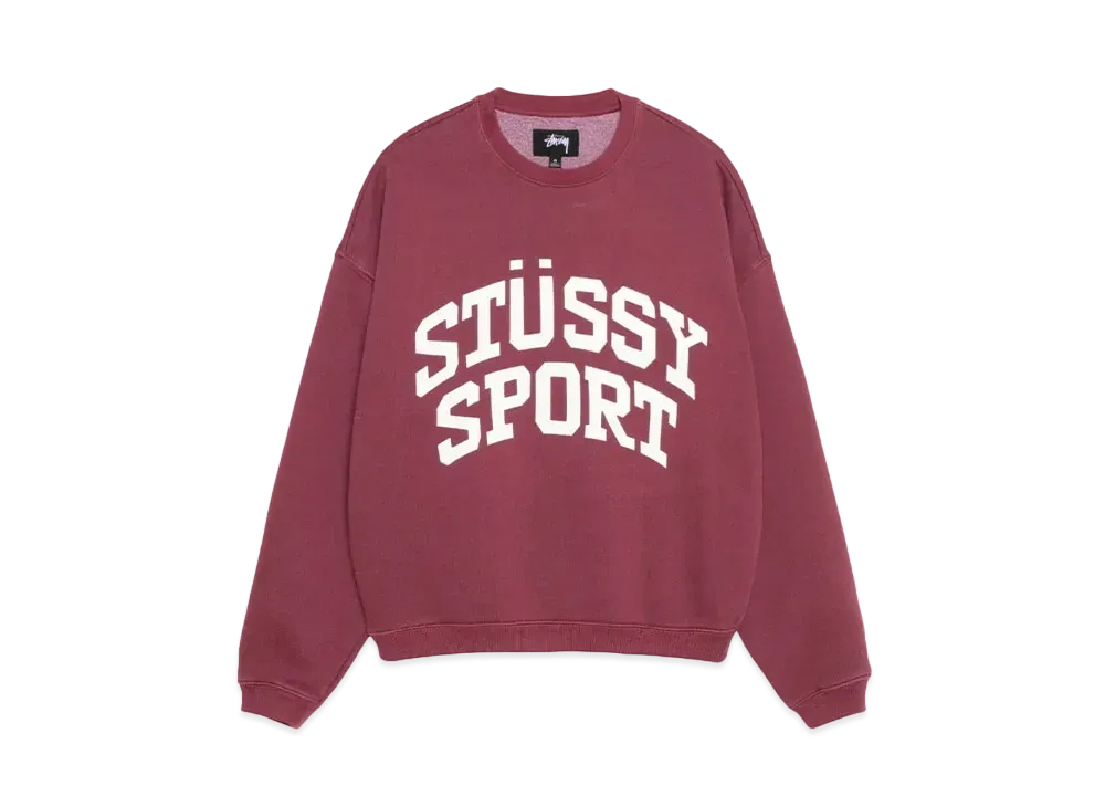 Stussy Big Crackle Sport Crew "Burgundy"