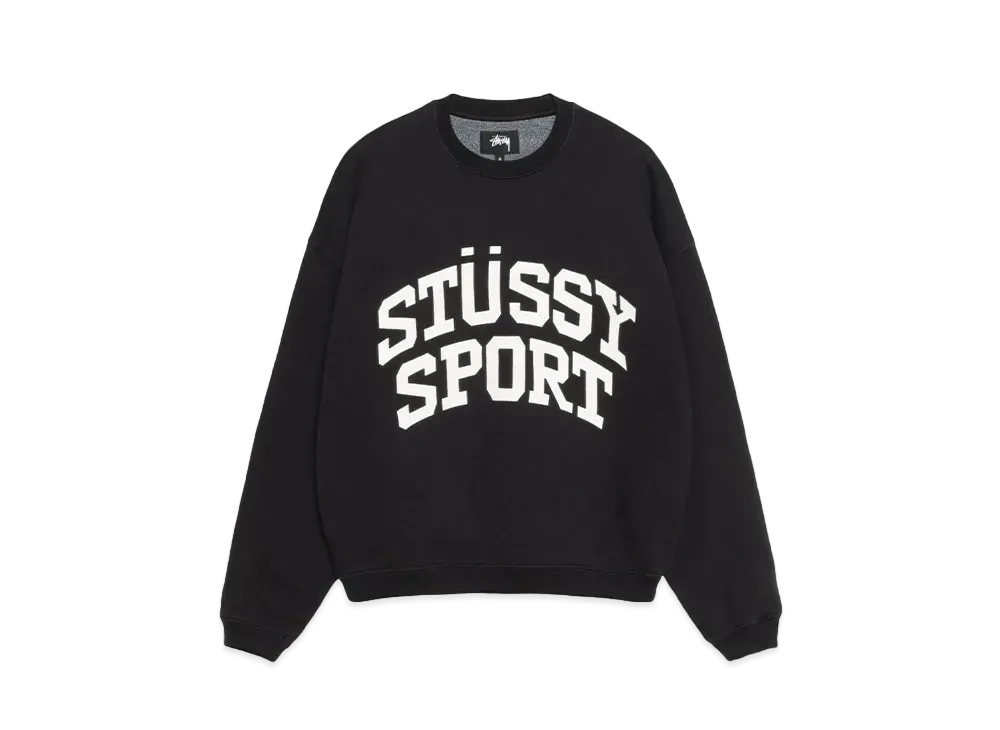 Stussy Big Crackle Sport Crew "Washed Black"