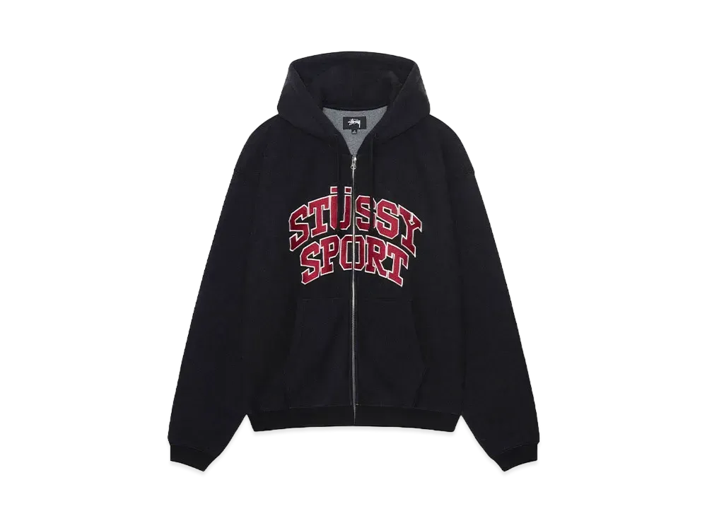 Stussy Sport Zip Hood "Washed Black"