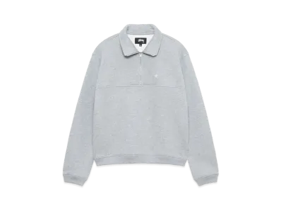 Stussy Fleece Zip Mock "Grey Heather"