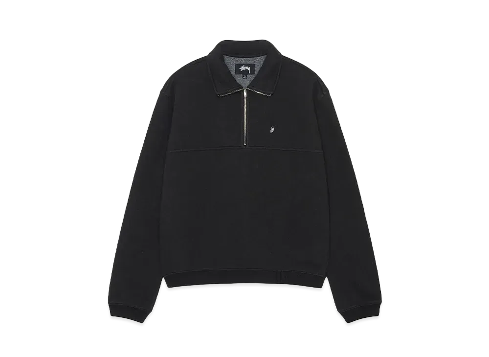 Stussy Fleece Zip Mock "Black"