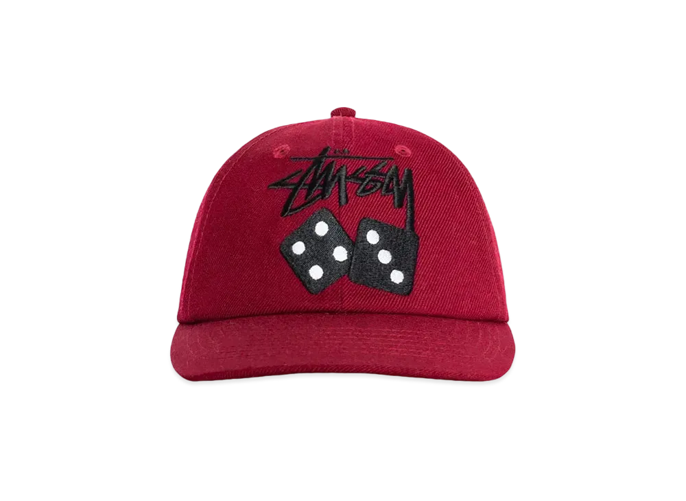 Stussy Stock Dice Low Pro Cap "Maroon"