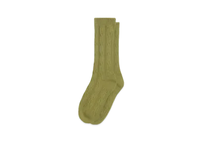Stussy Cable Knit S Dress Socks "Dark Lime"